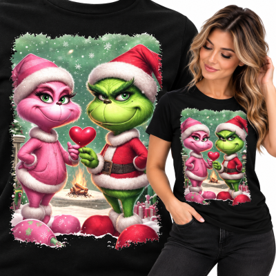 KOSZULKA DAMSKA  ŚWIĄTECZNA GRINCH LOVE 2